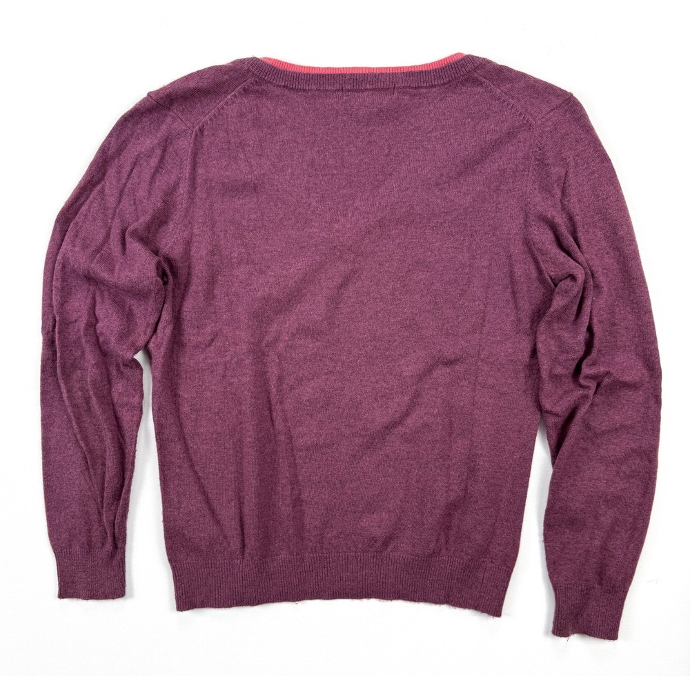 BODEN Womens 12 Plum Coral V Neck Sweater Cashmere Angora Cotton Blend #1910 - Picture 8 of 10